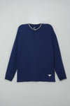 Men Ban Collar Full-Sleeve T-Shirt – Blue
