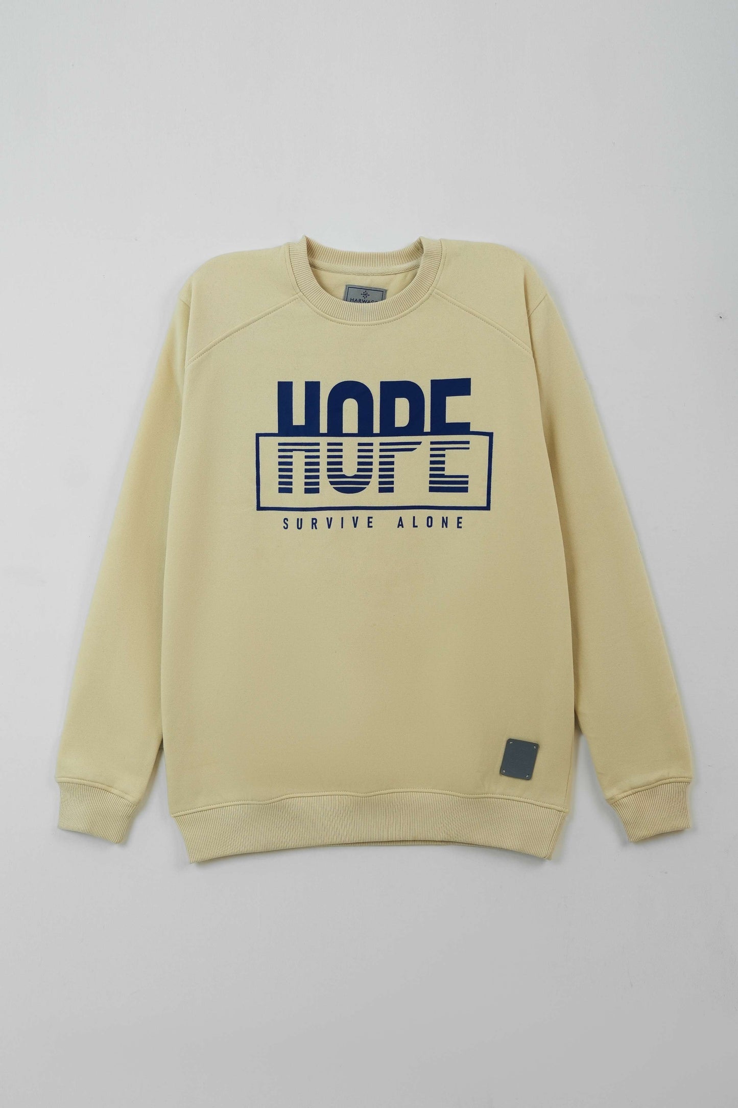 Men Regular Fit Sweatshirt – Cream