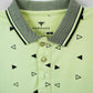 Men's All-Over Printed Jersey Polo Shirt - Lime Cream