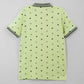 Men's All-Over Printed Jersey Polo Shirt - Lime Cream