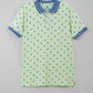Men's All-Over Printed Jersey Polo Shirt - Hint of Mint
