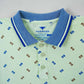 Men's All-Over Printed Jersey Polo Shirt - Hint of Mint