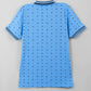 Men's All-Over Printed Jersey Polo Shirt  - Blue