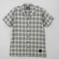Men's Casual Resort Collar Shirt - Grey Checkered