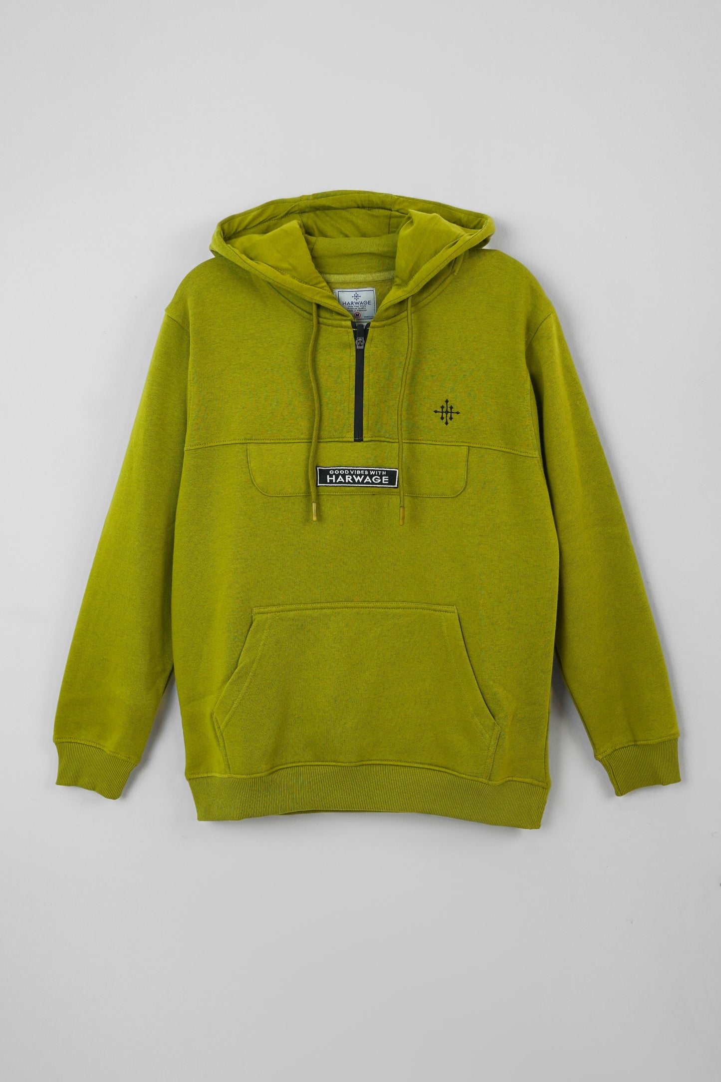 Men Regular Fit Hoodie – Olive Green