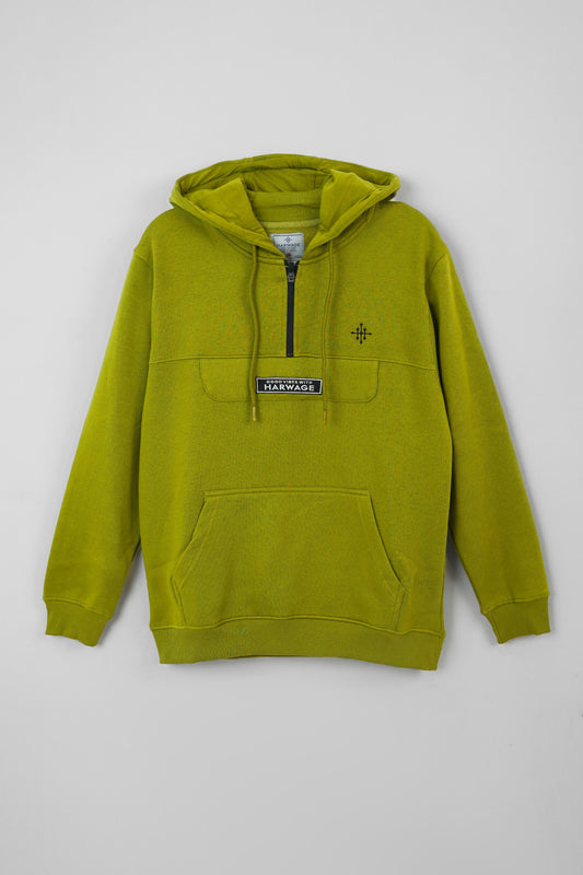 Men Regular Fit Hoodie – Olive Green