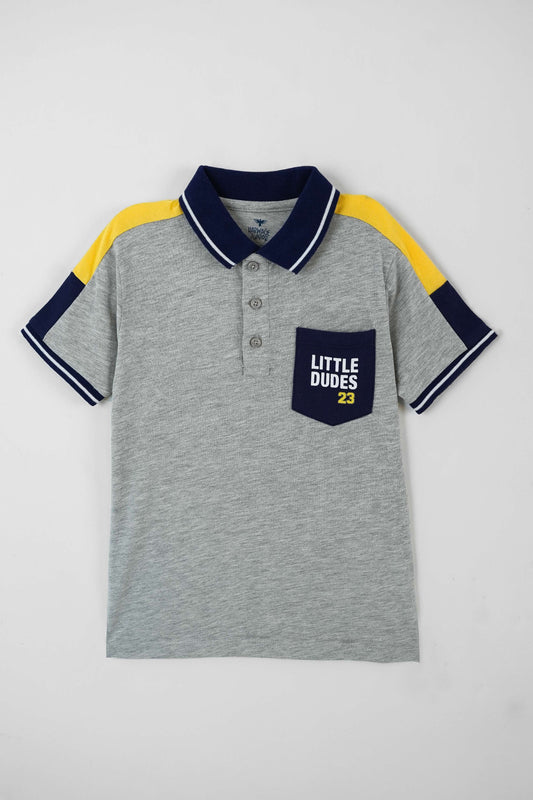 Little Boys' Jersey Polo Shirt - Haider Grey