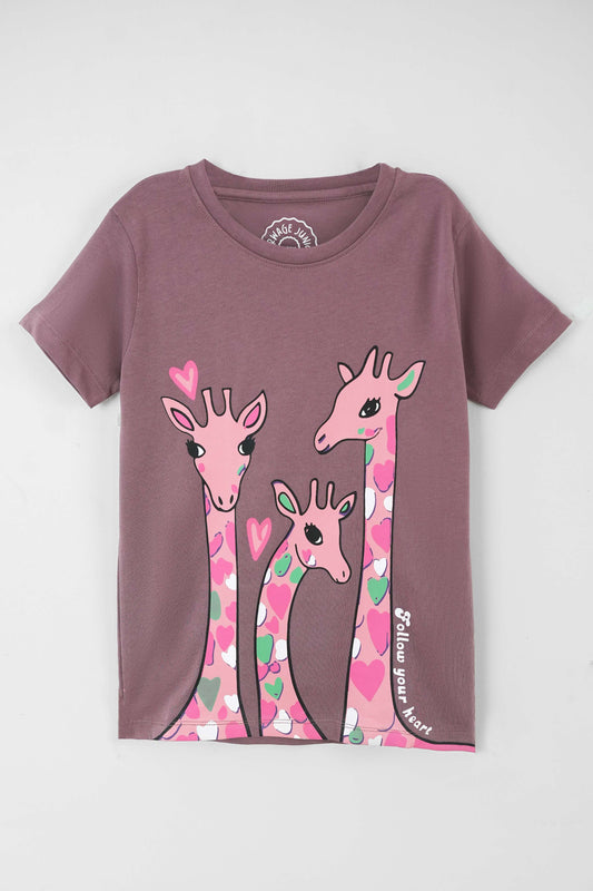 Little Girls' Graphic Tee - Deep Taupe