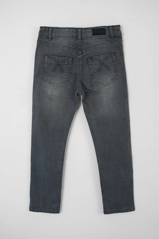 Boys' Straight Fit Denim Jeans- Grey