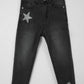 Girls' Straight Fit Denim Jeans -  black