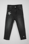Girls' Straight Fit Denim Jeans -  black
