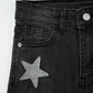 Girls' Straight Fit Denim Jeans -  black