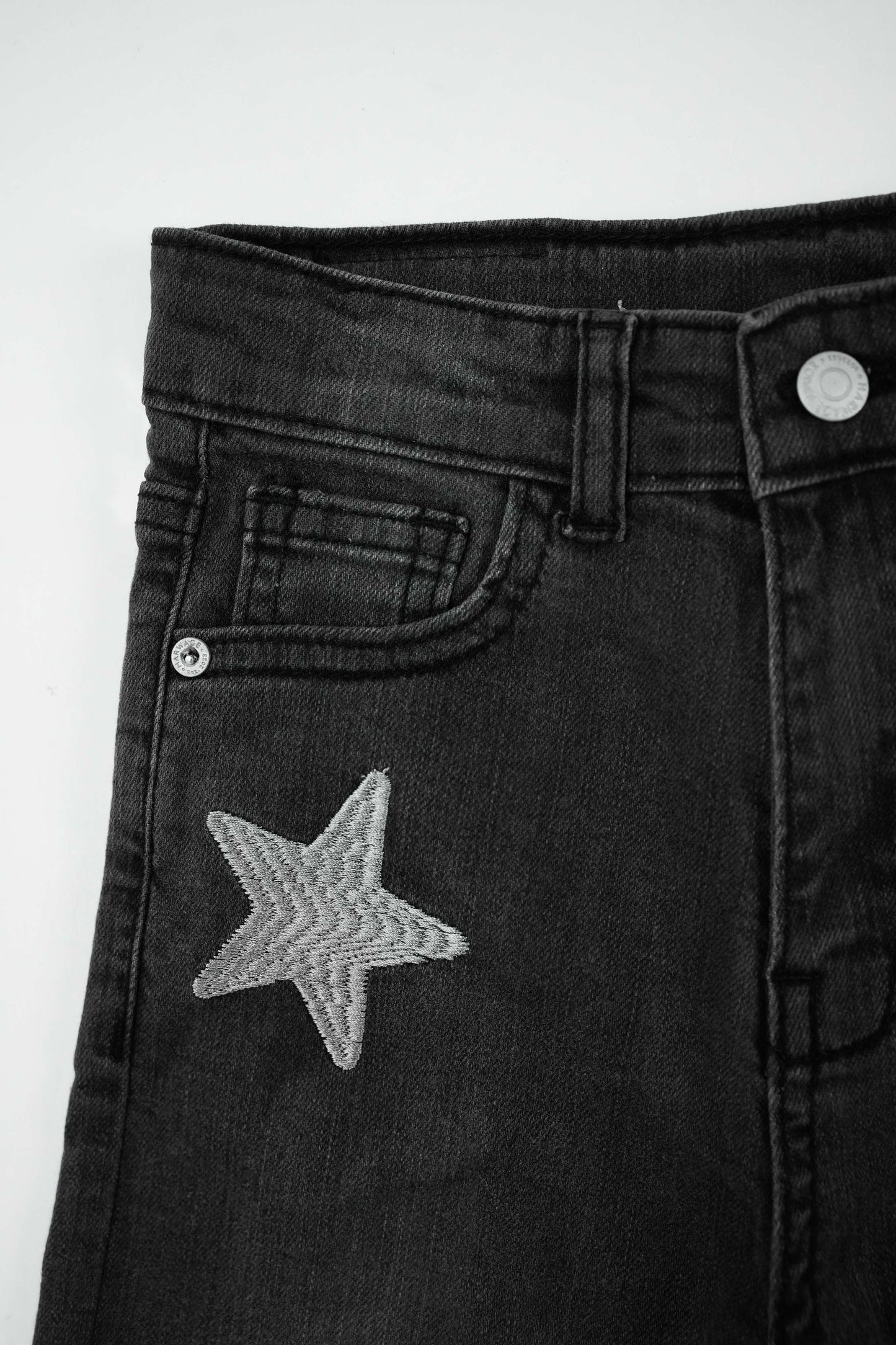 Girls' Straight Fit Denim Jeans -  black