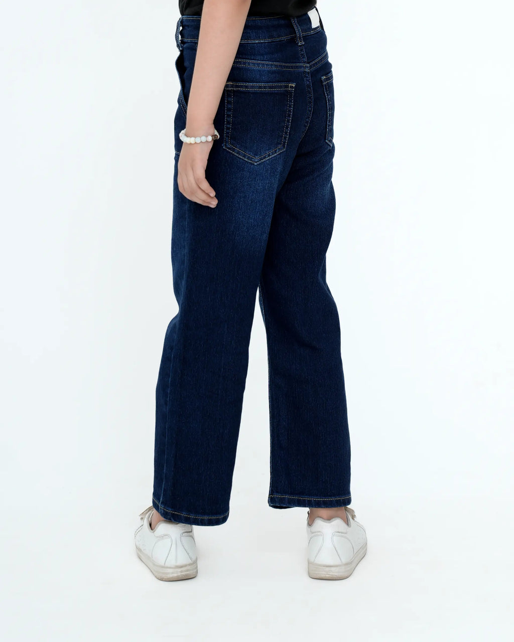 Dark Blue Straight Fit Jeans for Girls