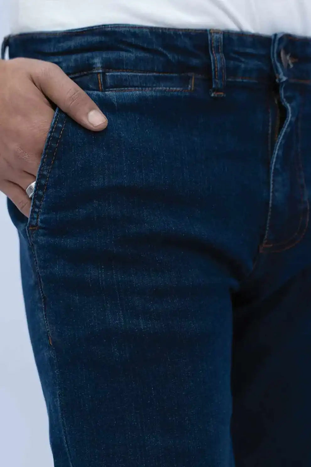 Dark blue chino denim jeans