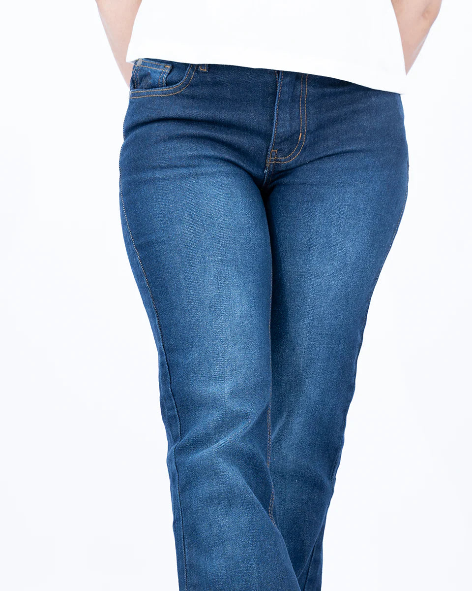 Dark blue flare fit denim jeans