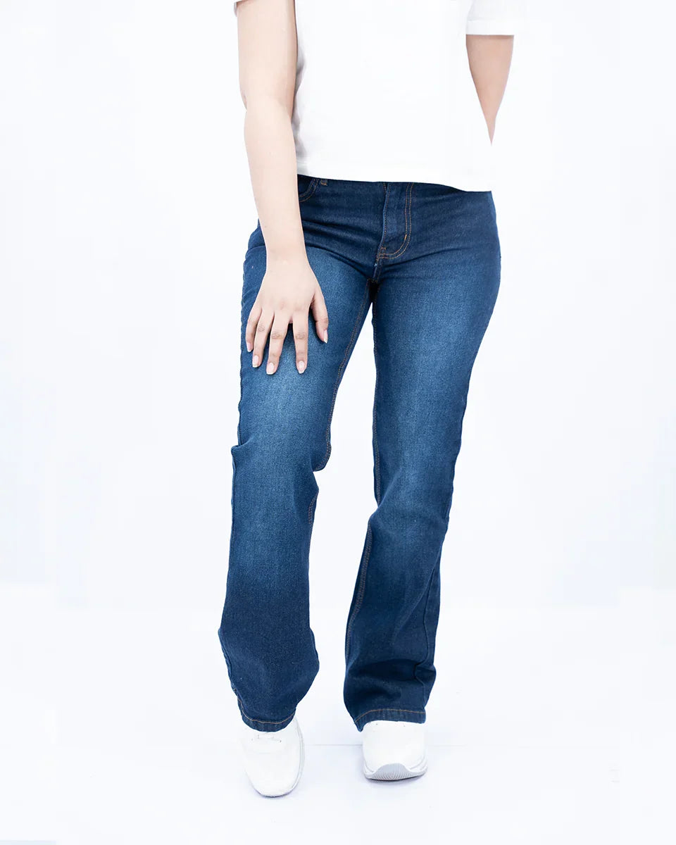 Dark blue flared jeans