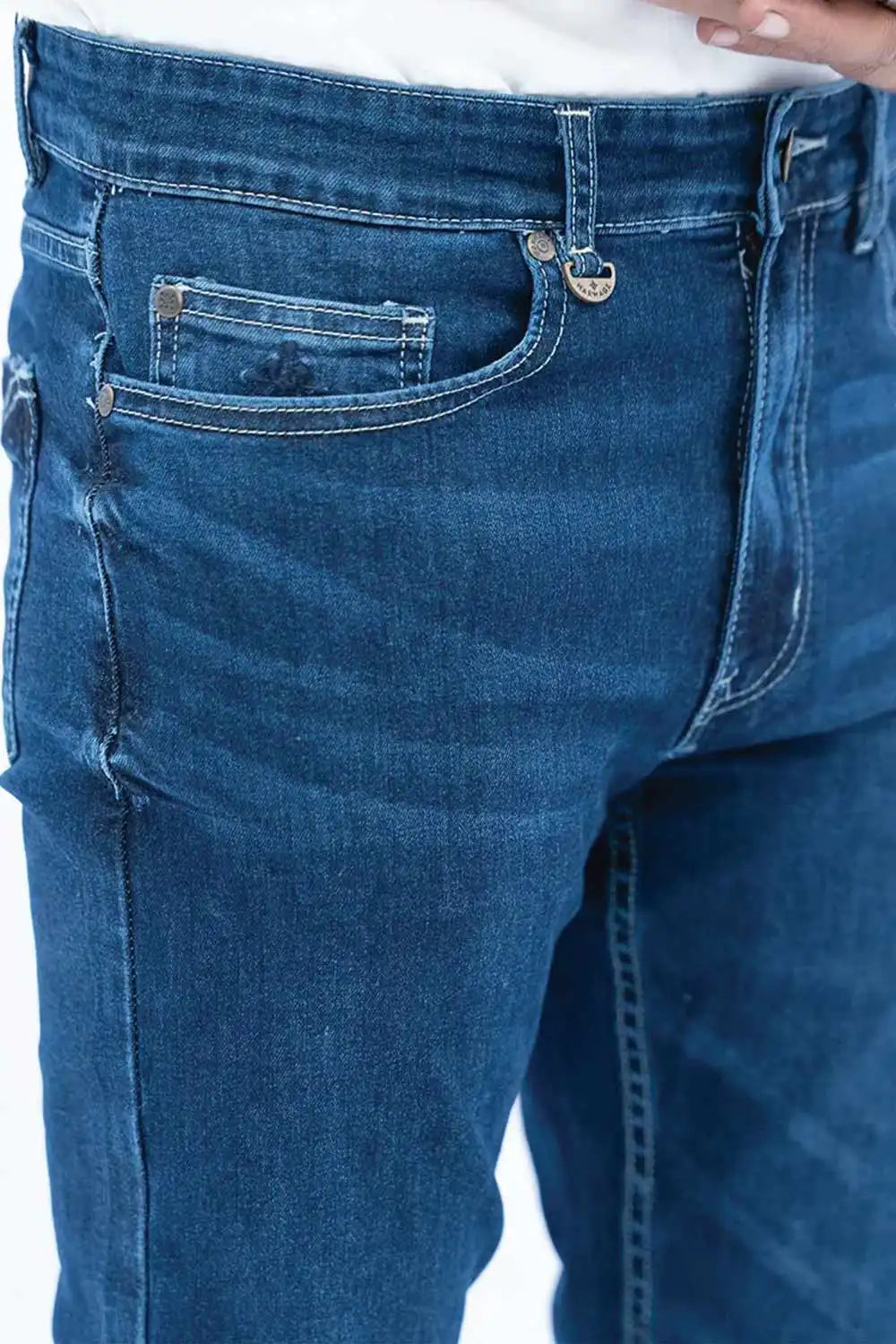 Dark blue slim fit denim jeans