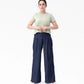 Dark blue wide leg denim palazzo