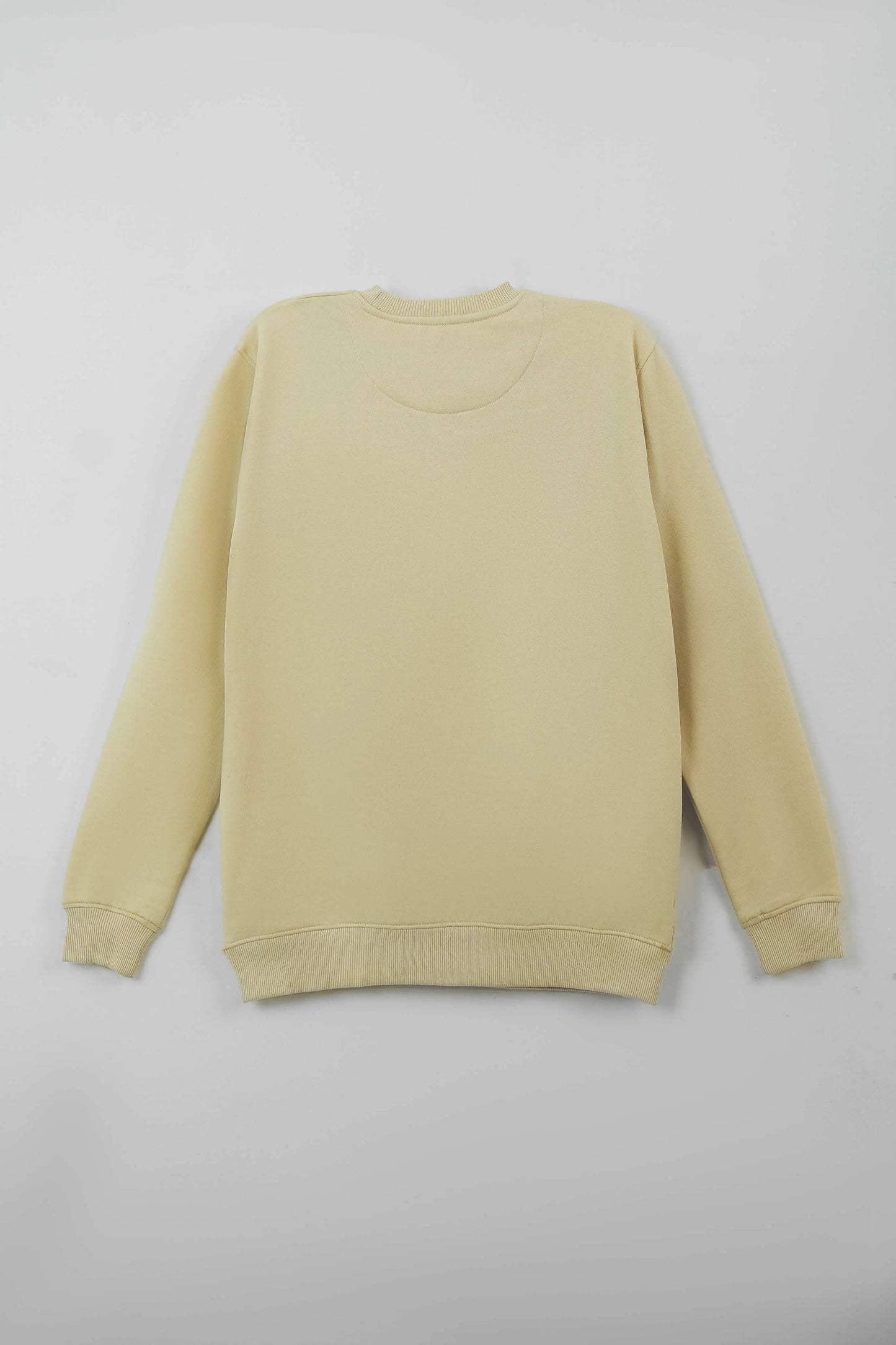 Rear flat-lay view of Cream Regular Fit Sweatshirt on light background