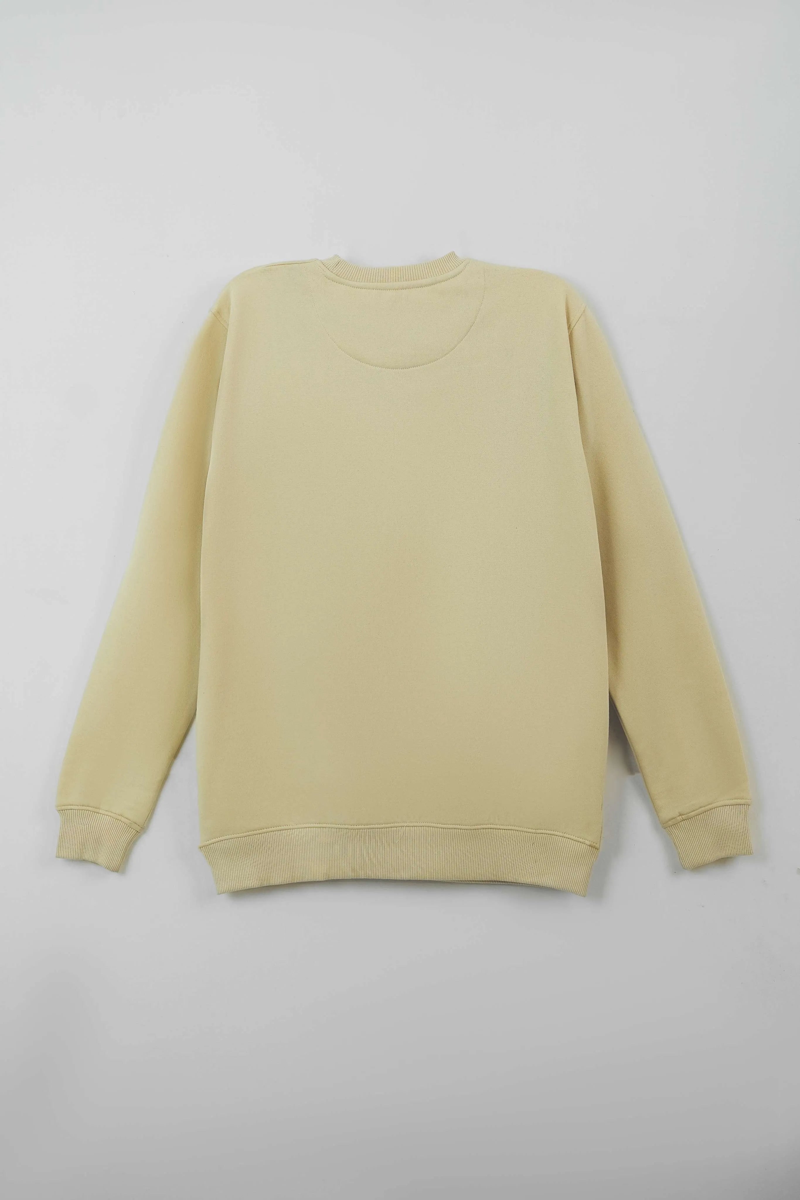 Rear flat-lay view of Cream Regular Fit Sweatshirt on light background