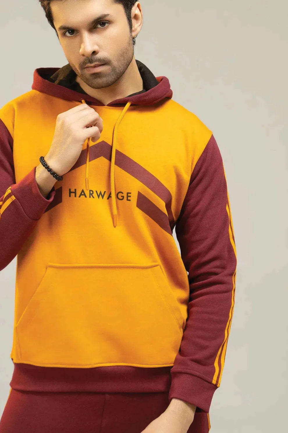 Fleece hoodie maroon