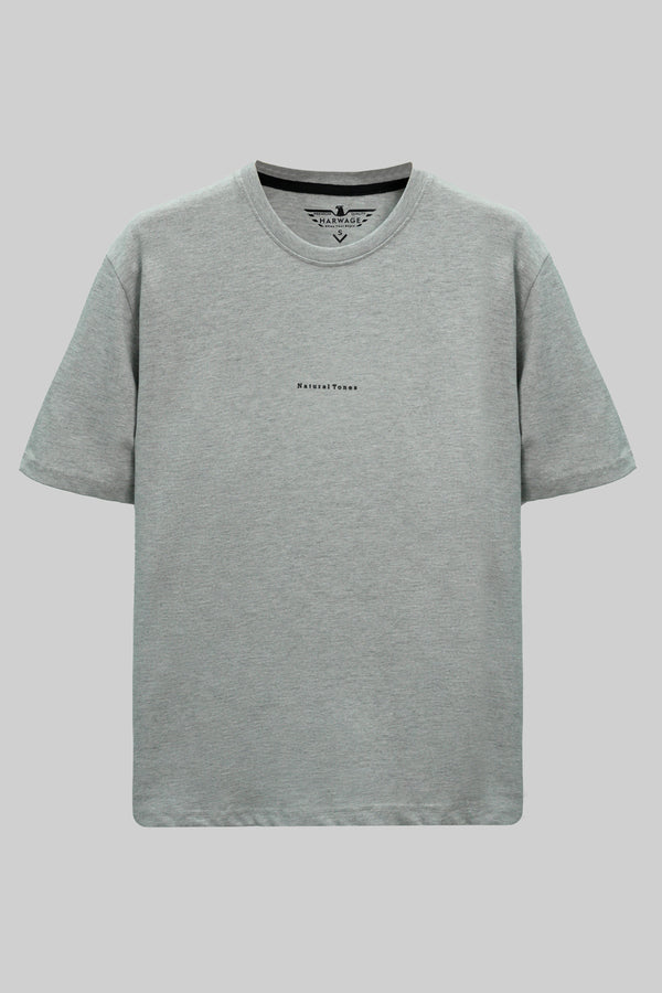 Round Neck Half Sleeves T-Shirt- Header Grey