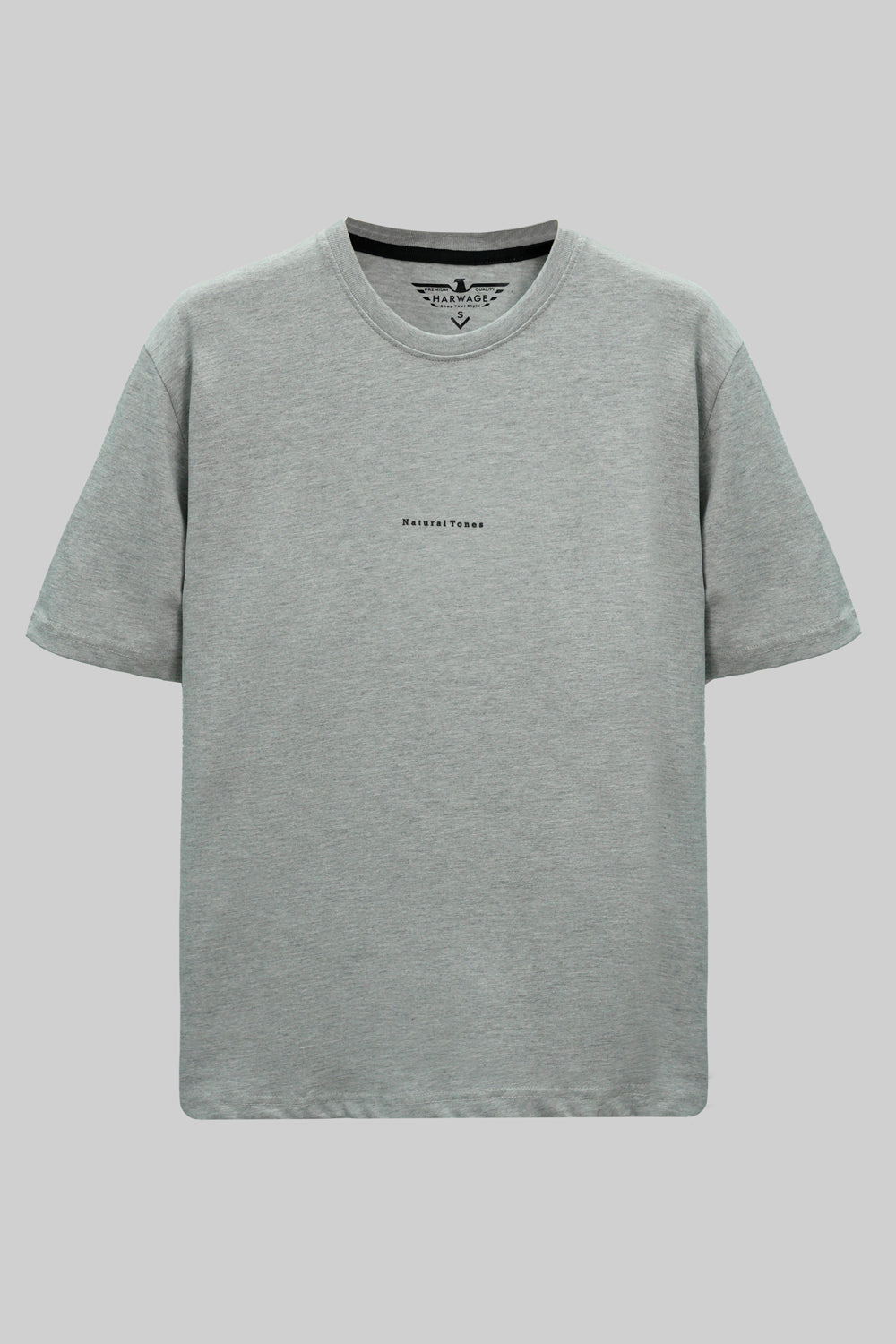Round Neck Half Sleeves T-Shirt- Header Grey