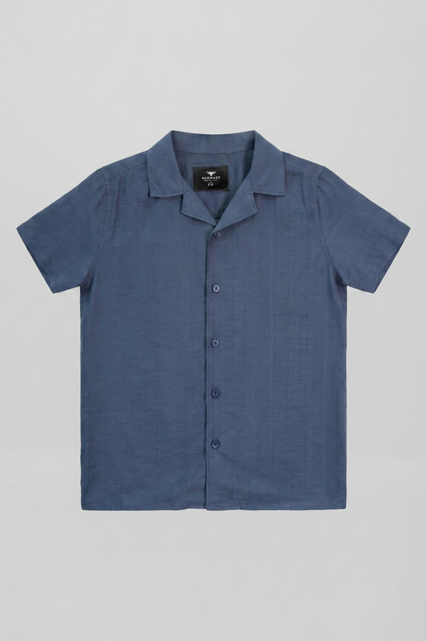 Little Kids Resort Collar T-Shirt – Blue