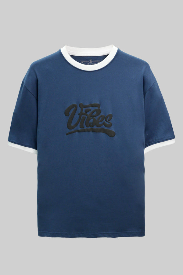 Round Neck Half Sleeves T-Shirt-Insignia Blue