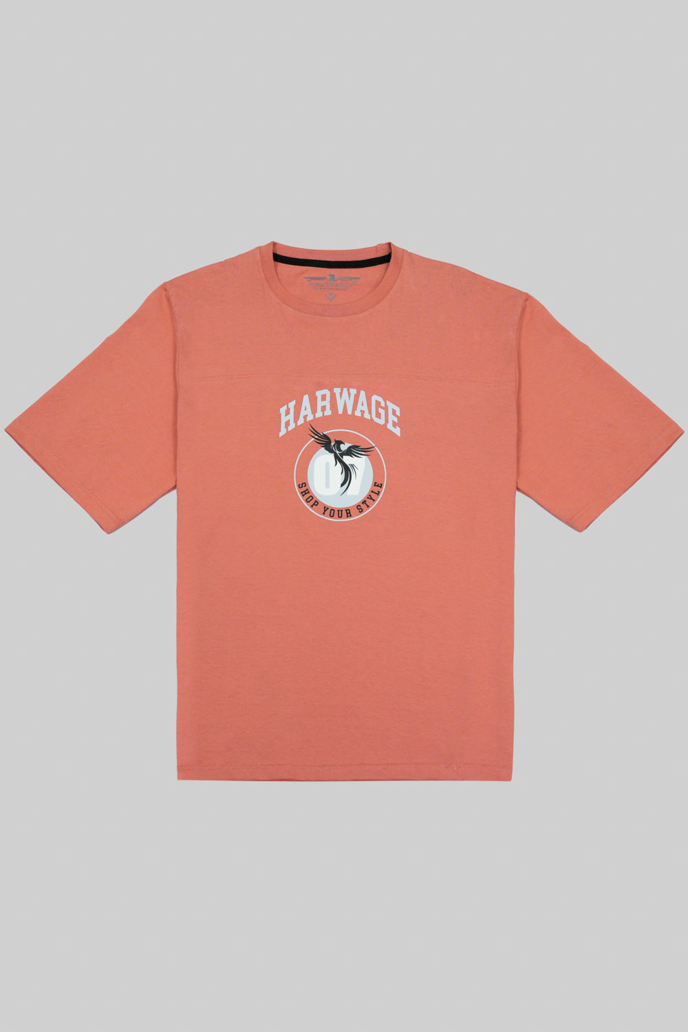 Round Neck Half Sleeves T-Shirt- Crabapple