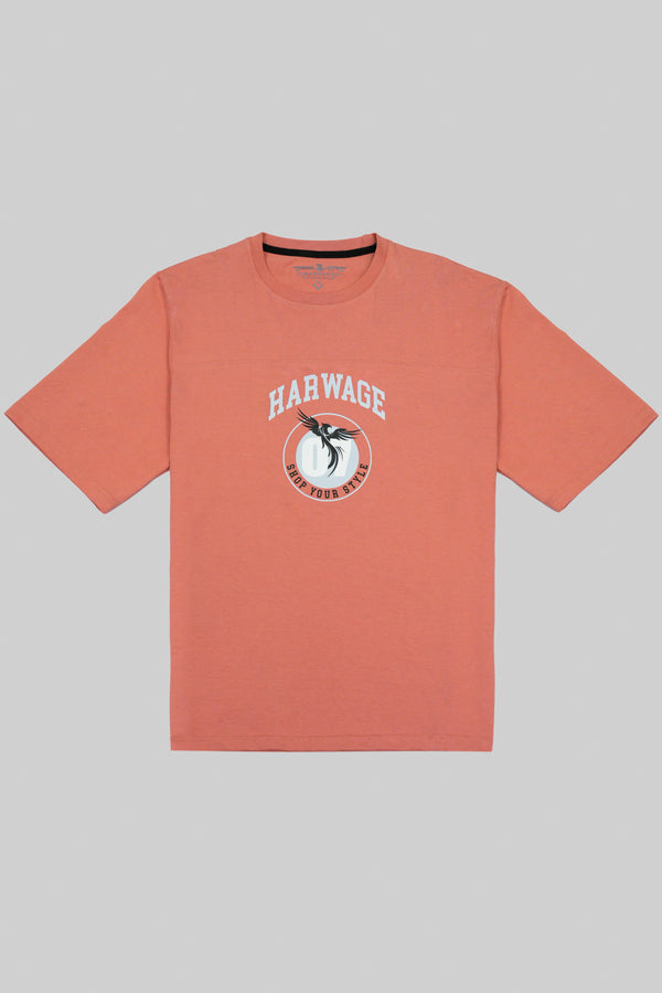 Round Neck Half Sleeves T-Shirt- Crabapple