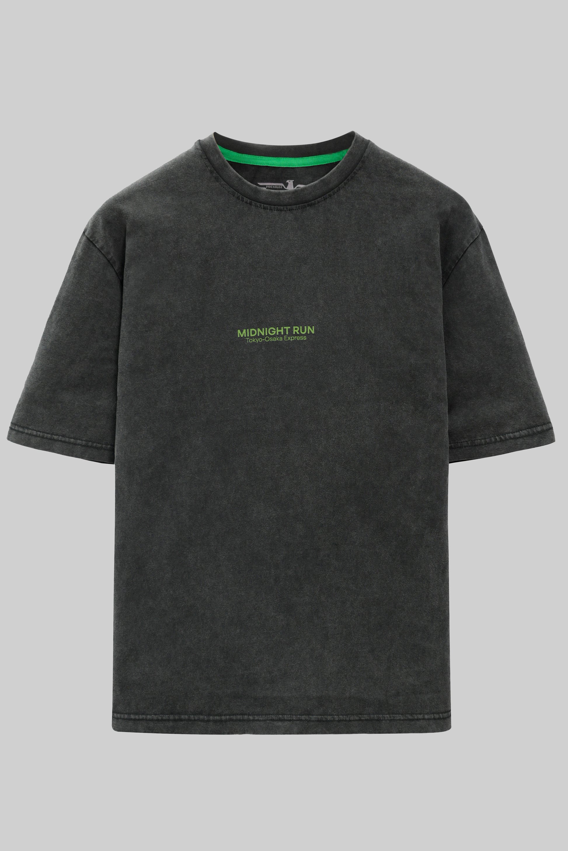 Round Neck Half Sleeves T-Shirt- Acid Wash