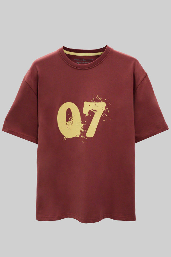Round Neck Half Sleeves T-Shirt-Barn Red