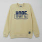 Centered front display of Cream Regular Fit Sweatshirt with printed slogan