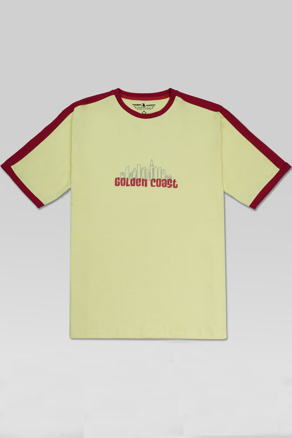Round Neck Half Sleeves T-Shirt- Pastel Yellow