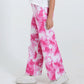 Fuchsia wide leg jeans side view