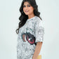 Women Graphic Oversized T-Shirt – White - Harwage