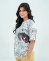 Women Graphic Oversized T-Shirt – White - Harwage