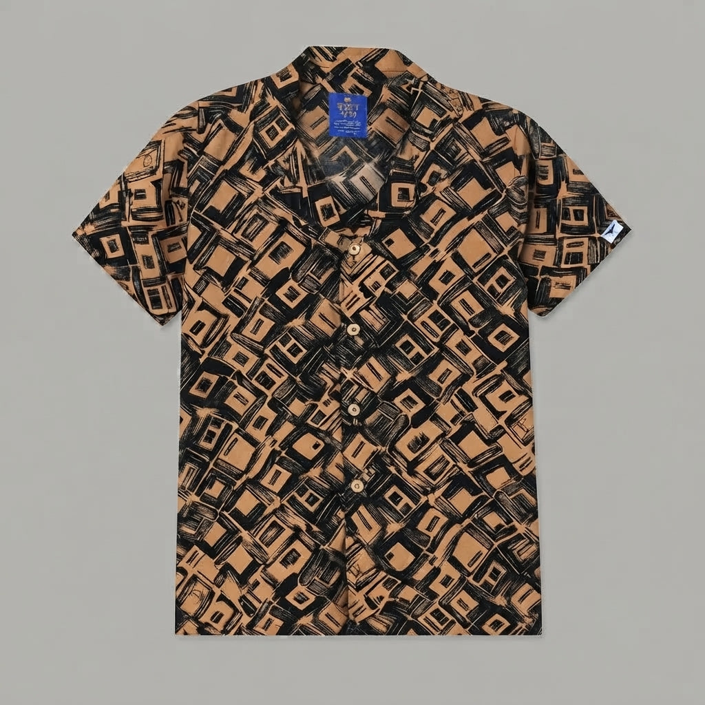 Boys' Resort Collar Casual Shirt - Black