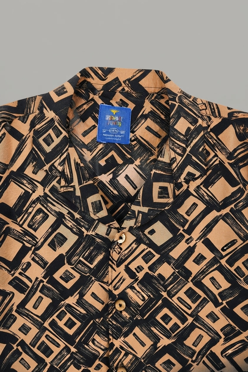 Boys' Resort Collar Casual Shirt - Black