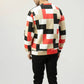 Back profile of Geometric Checkered Fit Sweatshirt with bold pattern