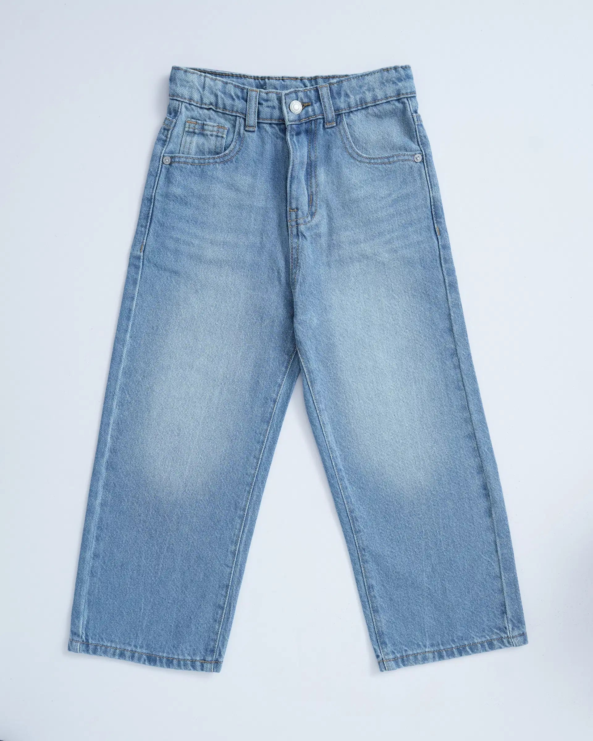 Girl Flex Straight Mid Blue kids jeans with stretch-denim fit