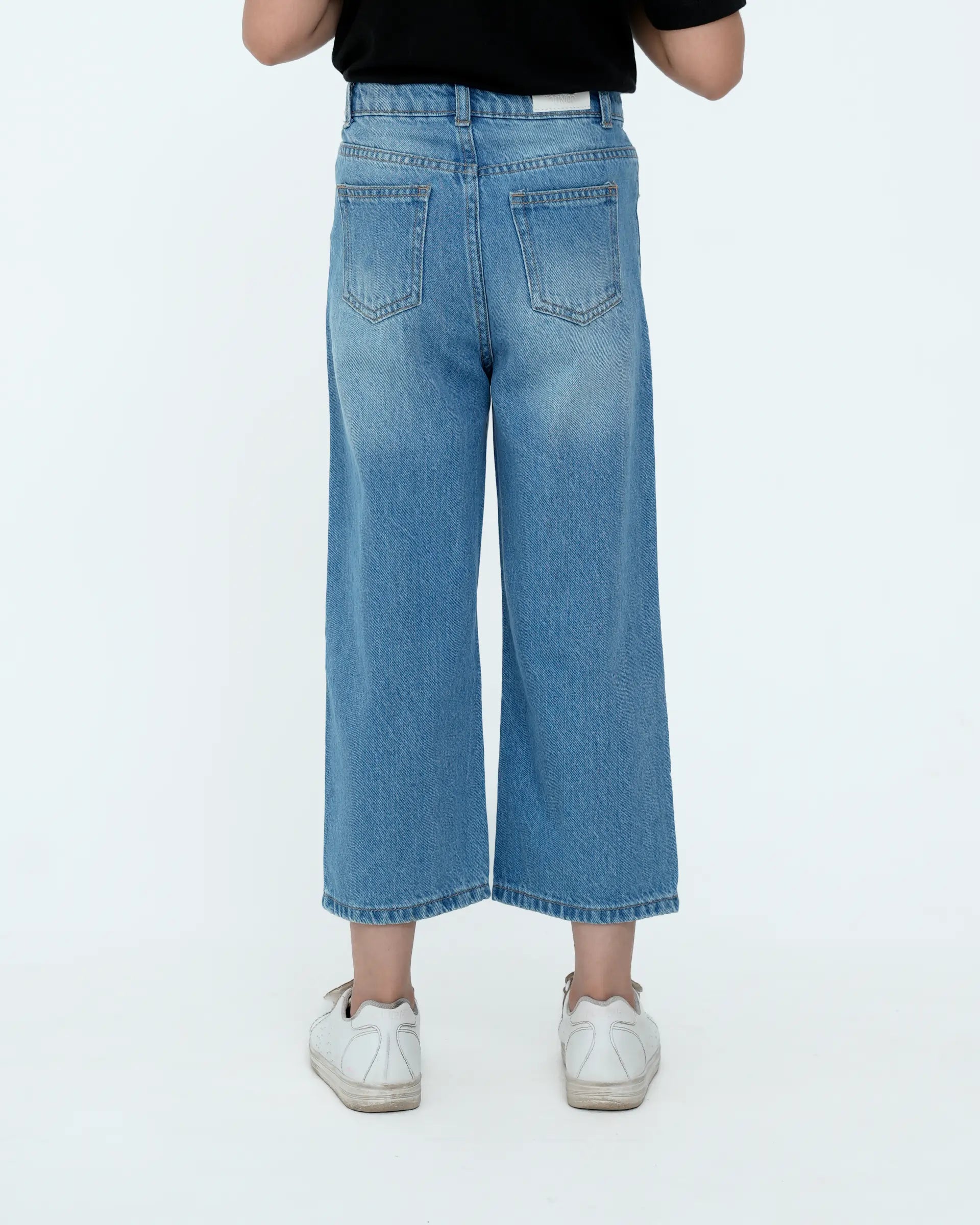Girls Basic Straight Fit - Mid Blue