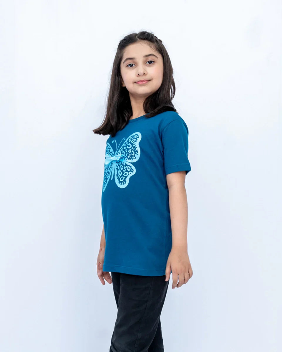 Girls’ Blue Sapphire Graphic Print Tee