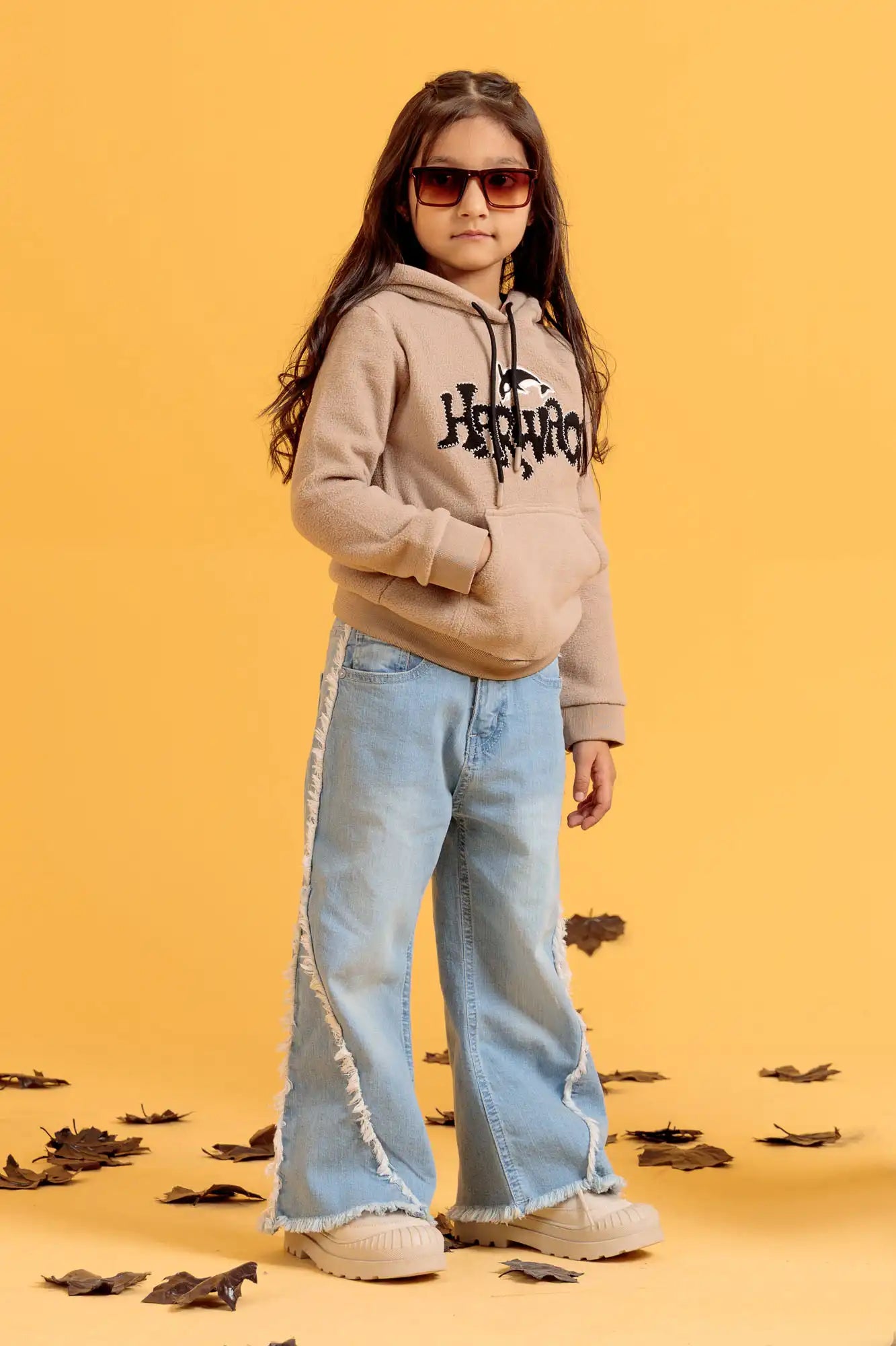 Little Girls’ Peach Bloom Pullover Hoodie