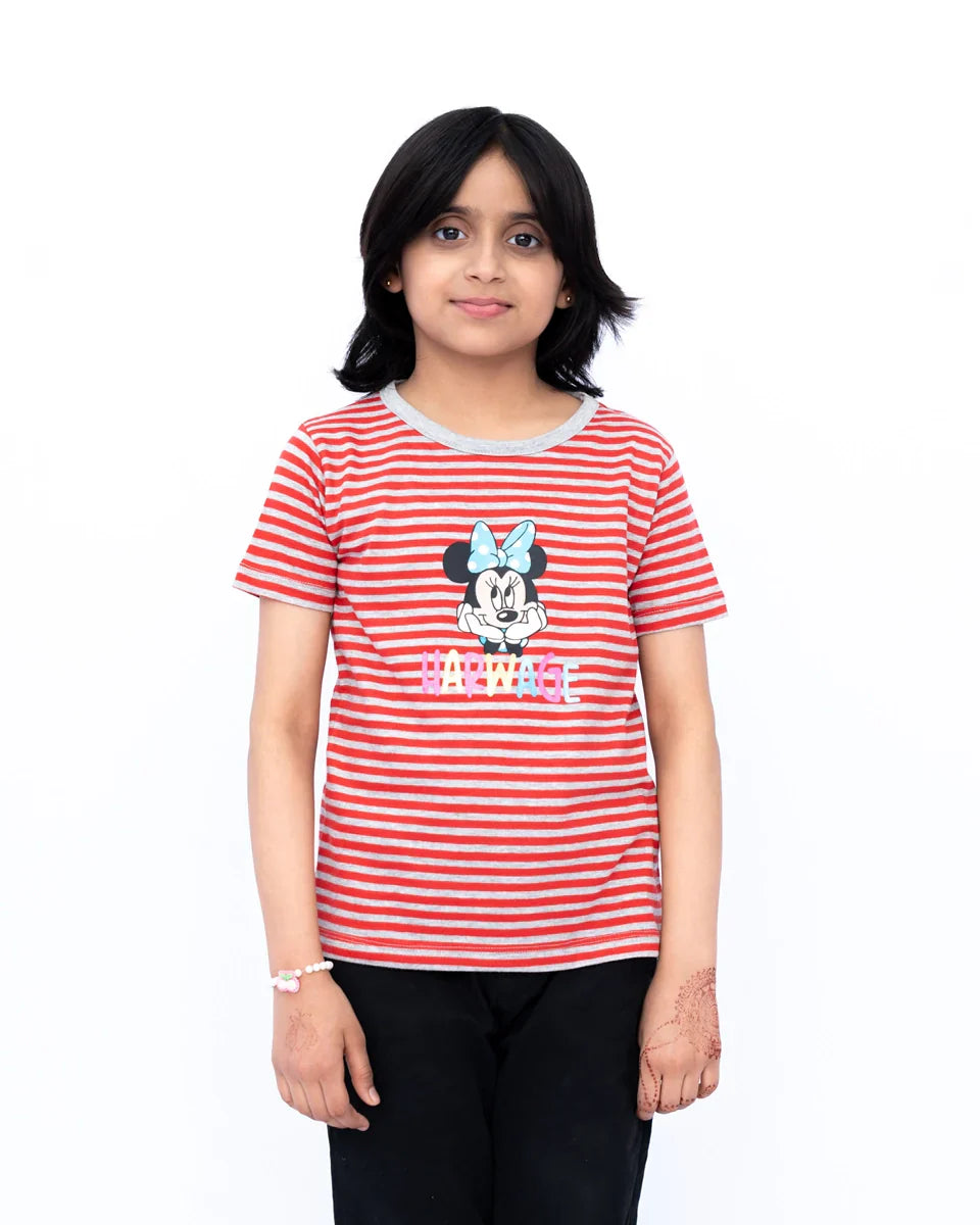 Girls’ Red Graphic Tee Casual Wear