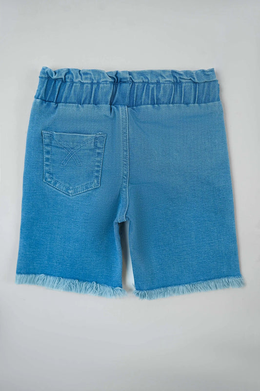 Back view of a straight fit denim jeans