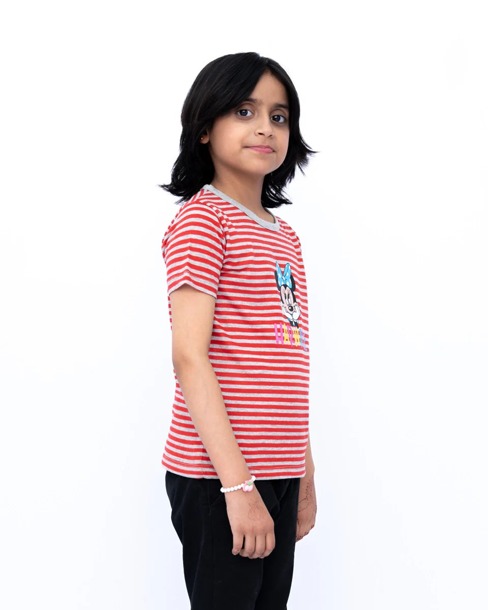 Girls wearing the Red Graphic Tee Casual Wear