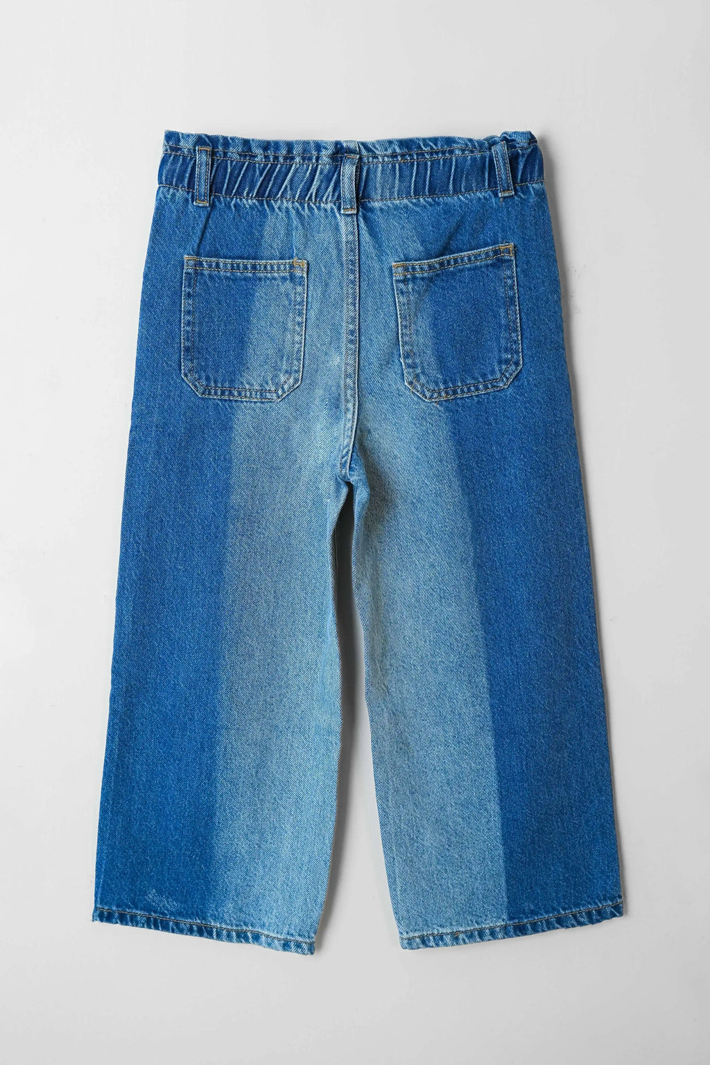 Trendy multi-color girls' wide leg denim jeans